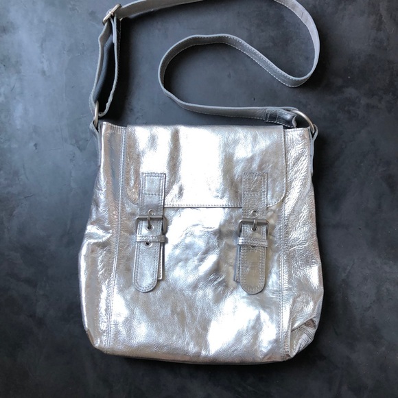 Boden Handbags - Boden Silver Leather Crossbody Bag